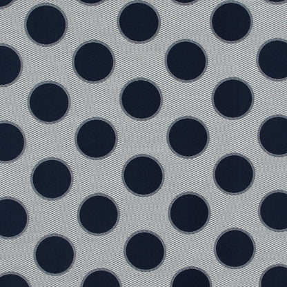 Blue and White Circle Jacquard Mesh