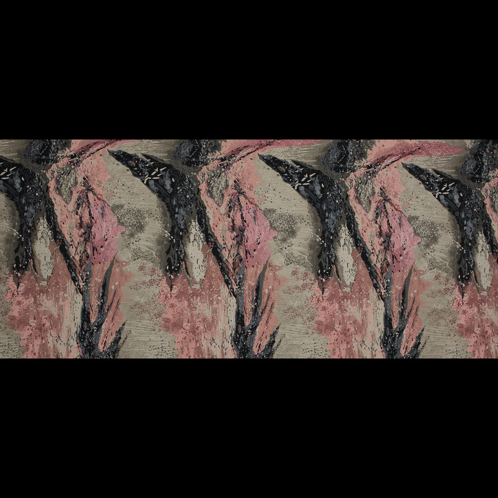 Pink, Beige and Black Abstract Jacquard Folded