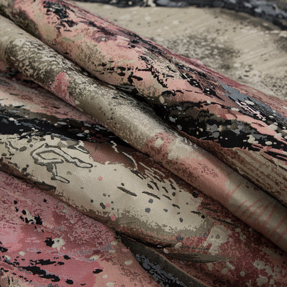 Pink, Beige and Black Abstract Jacquard Detail