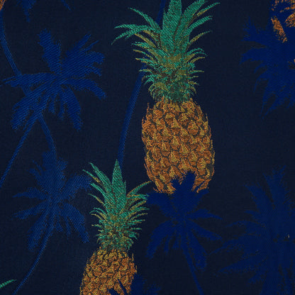 Royal Blue Pineapple Polyester Jacquard Detail