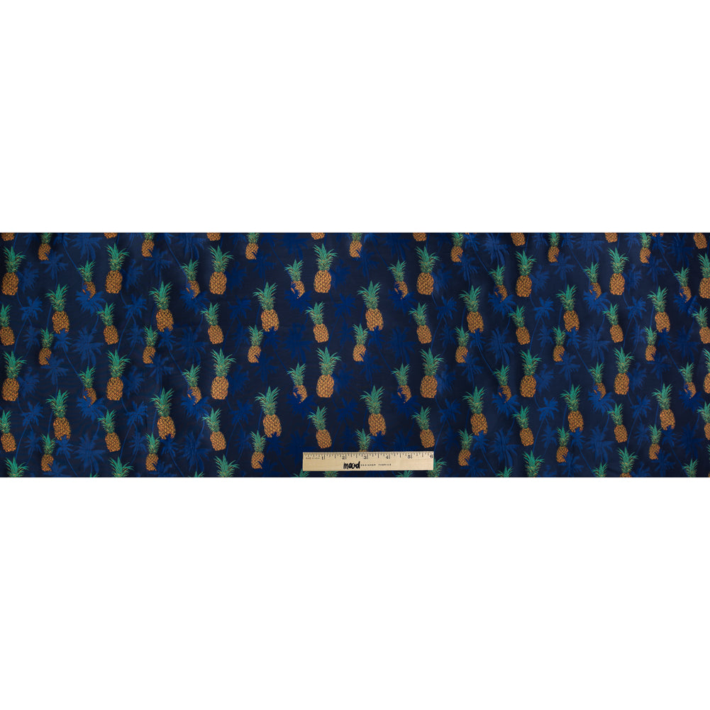 Royal Blue Pineapple Polyester Jacquard Full