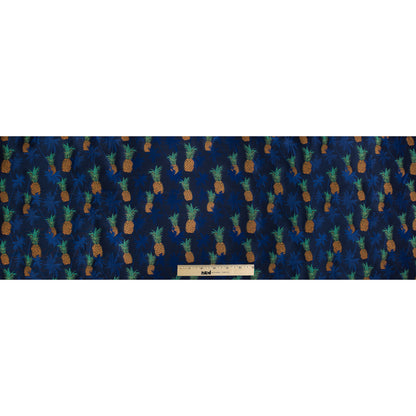 Royal Blue Pineapple Polyester Jacquard Full