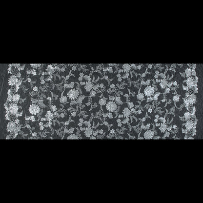 White Sequined Chantilly Bridal Lace Folded