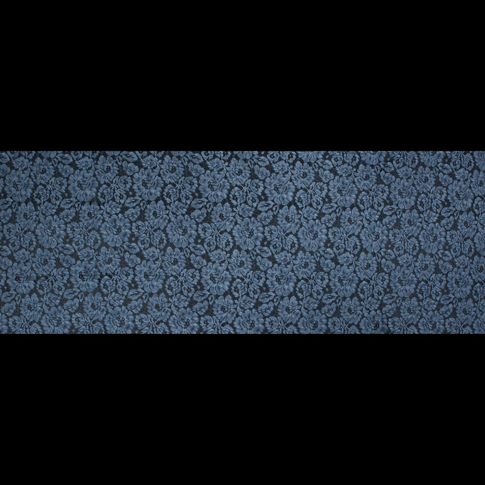 Pad Dyed Cotton Lace - Navy Floral - Stevie Collection Folded