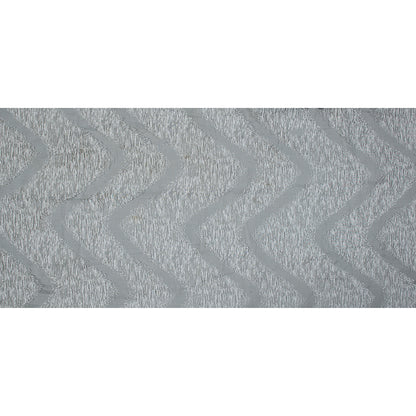 Organza Burnout Jacquard - Silver Chevron Folded