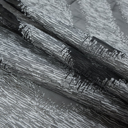 Organza Burnout Jacquard - Silver Chevron Detail