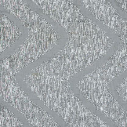 Organza Burnout Jacquard - Silver Chevron