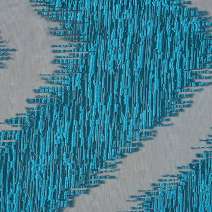 Organza Burnout Jacquard - Blue Chevron Detail