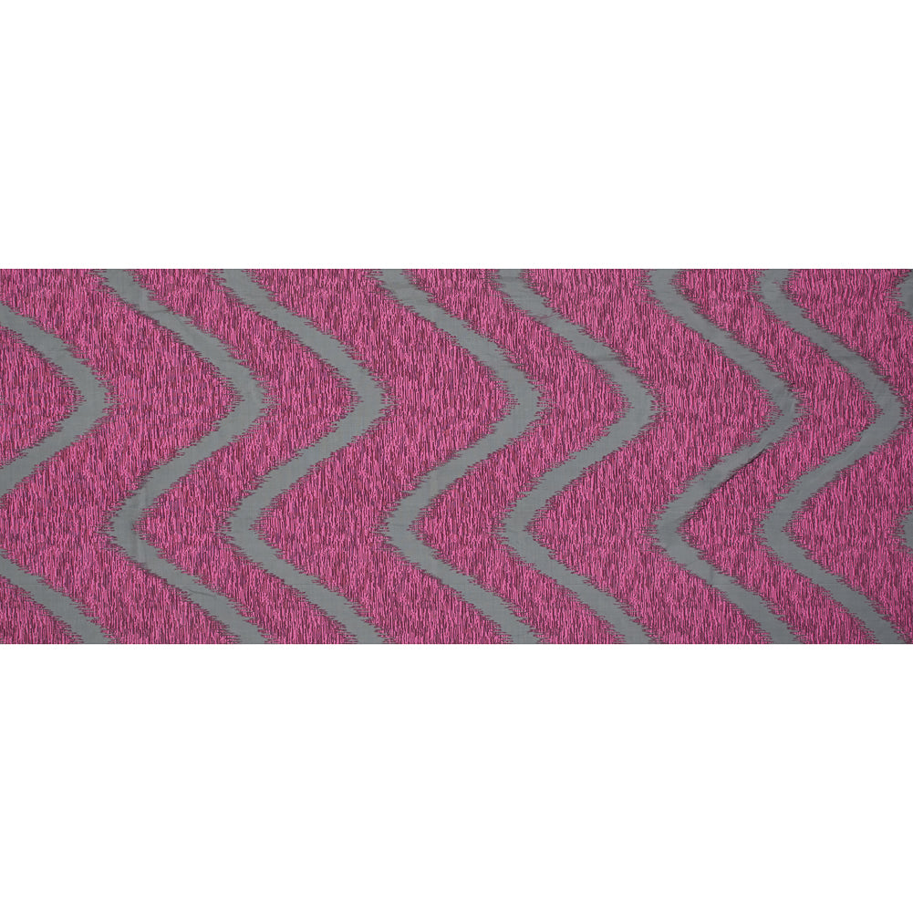 Organza Burnout Jacquard - Pink Chevron Folded