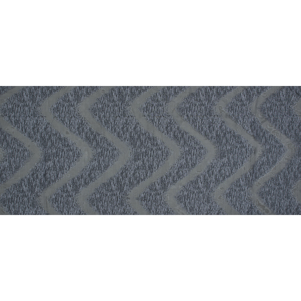 Organza Burnout Jacquard - Gray Chevron Folded