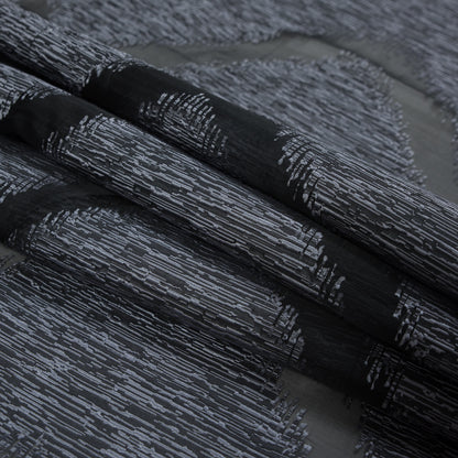 Organza Burnout Jacquard - Gray Chevron Detail
