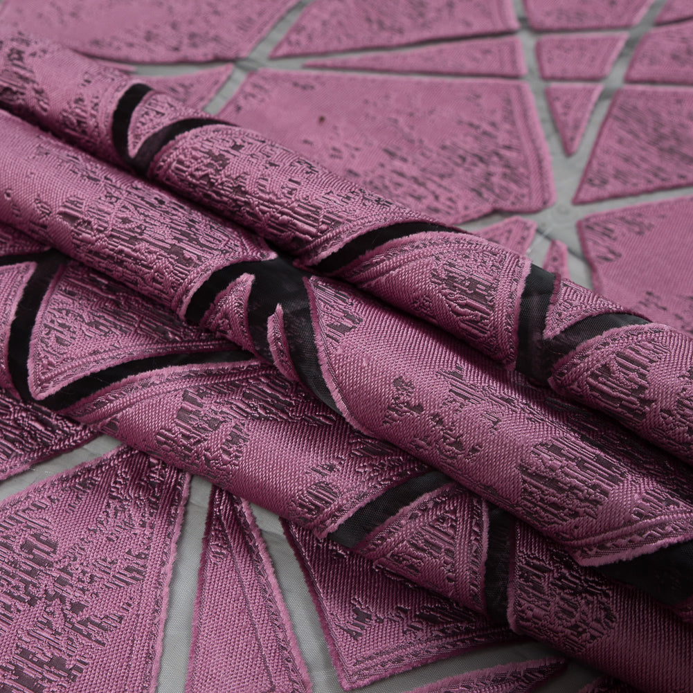 Pink Geometric Burnout Jacquard Detail