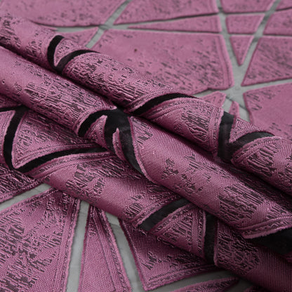 Pink Geometric Burnout Jacquard Detail