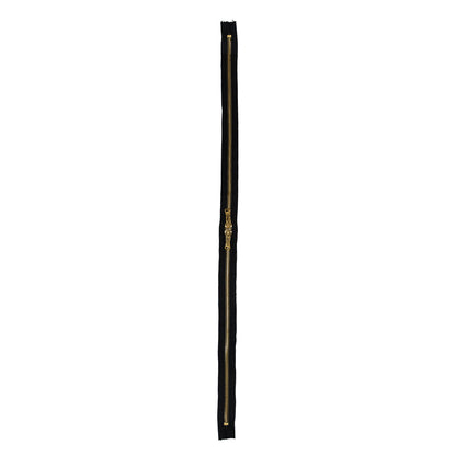 Lampo 2 Way Black and Gold Closed Ended Metal Zipper - 31" Detail