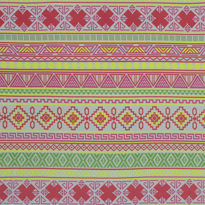 Fluorescent Geometric Striped Silk Crepe de Chine
