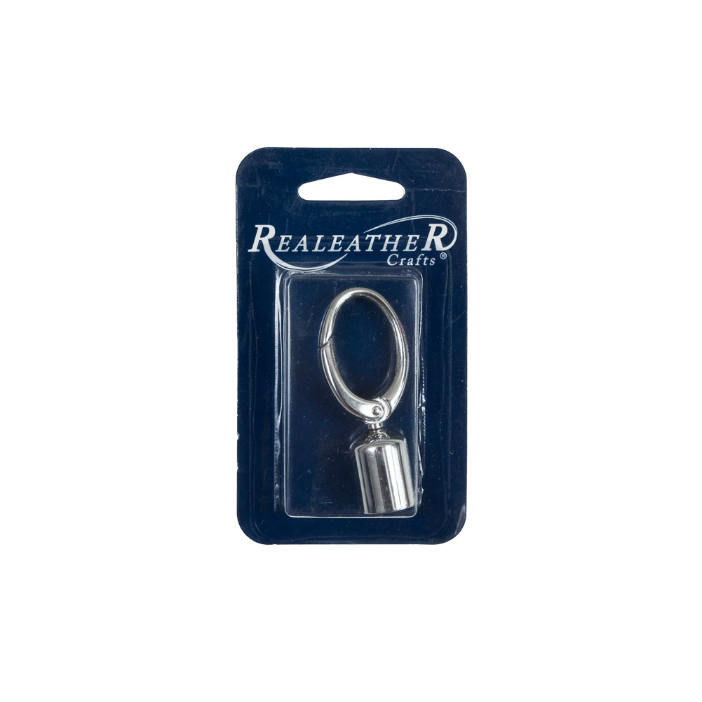 Realeather Chrome Tassel Topper Key Chain Detail