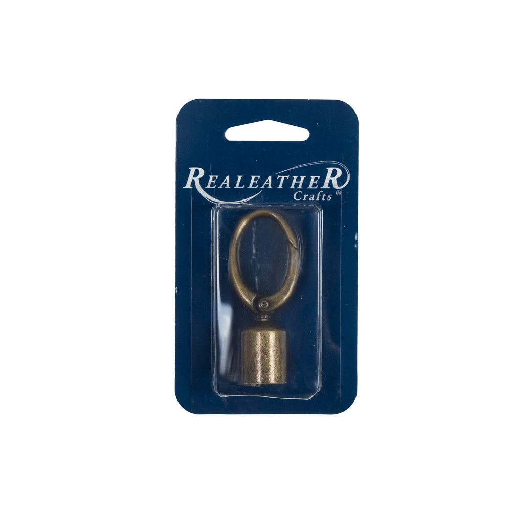 Realeather Brass Tassel Topper Key Chain Detail
