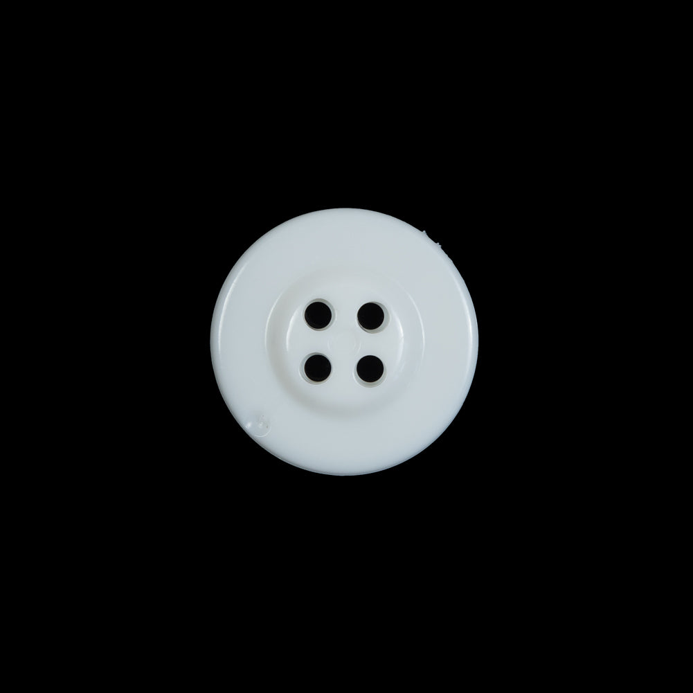 White Plastic Anchor 4-Hole Button - 24L/15mm Detail