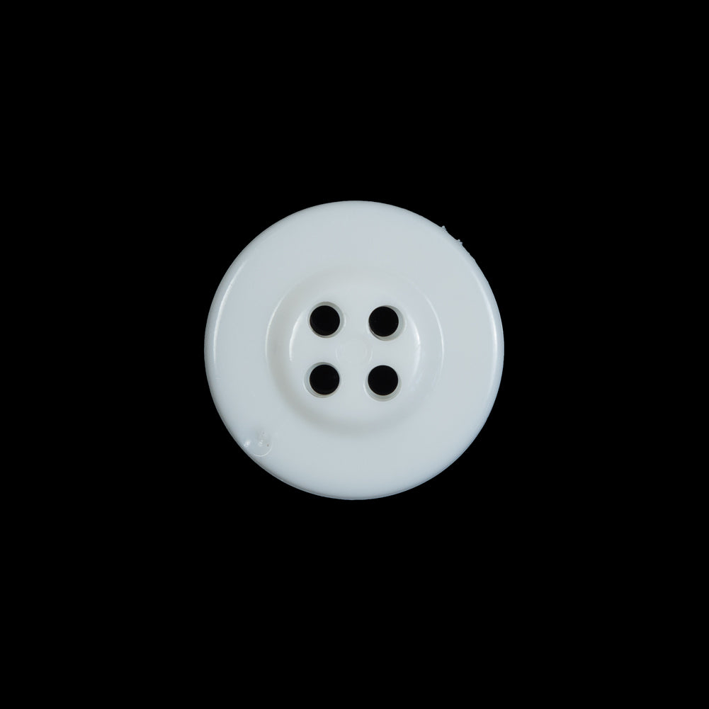 White Plastic Anchor 4-Hole Button - 28L/18mm Detail