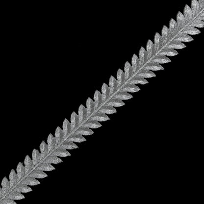 Metallic Silver Iron-on Leaf Trim - 1.25"