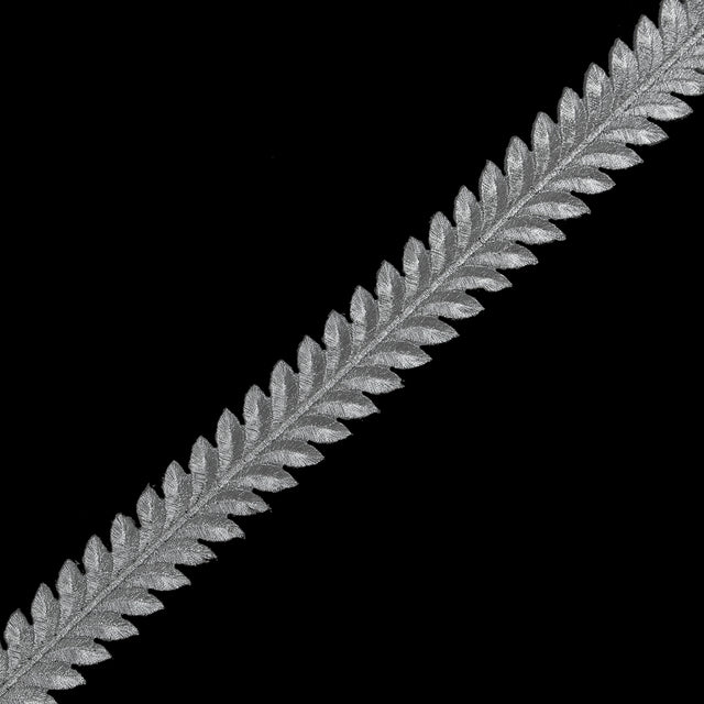 Metallic Silver Iron-on Leaf Trim - 1.25"