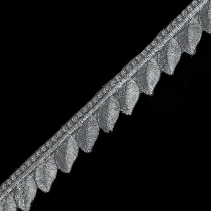 Metallic Silver Iron-on Leaf Trim - 0.75" Detail