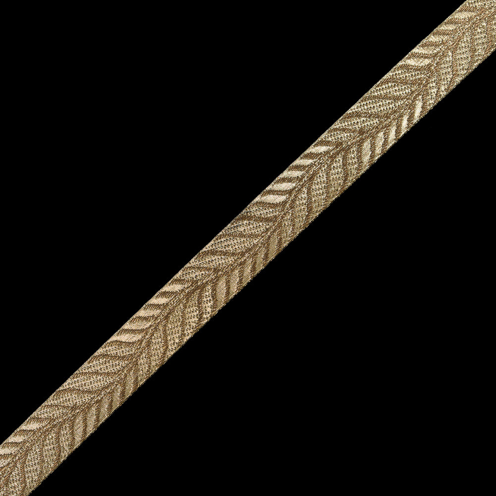 Gold Metallic Jacquard Ribbon - 1"