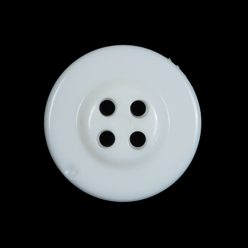 White Plastic Anchor 4-Hole Button - 40L/25.5mm Detail