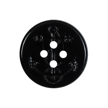 Black Plastic Anchor 4-Hole Button - 40L/25.5mm