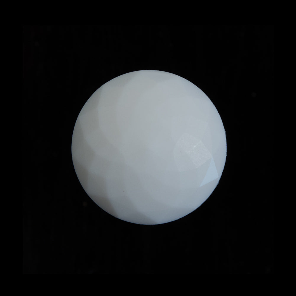 Italian White Beveled Shank Back Button - 36L/23mm