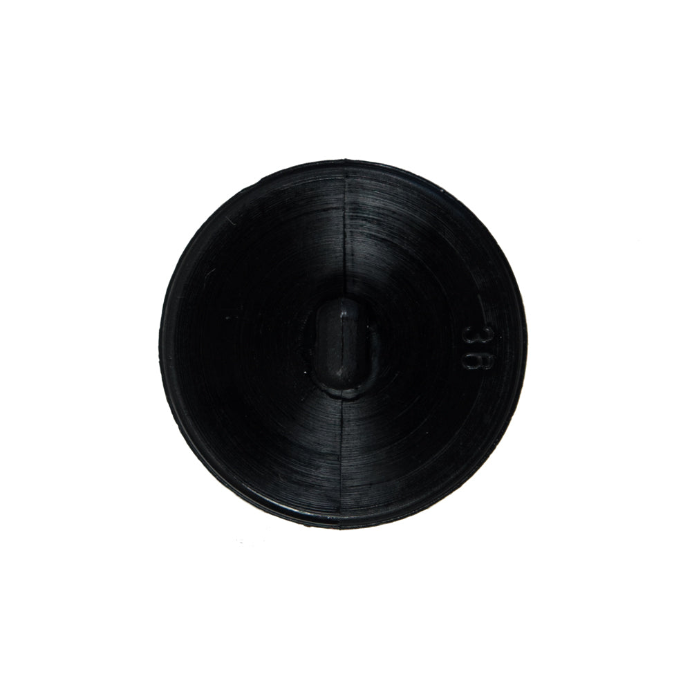 Italian Black Beveled Shank Back Button - 36L/23mm Detail