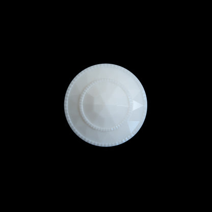 Italian White Beveled Shank Back Button - 24L/15mm