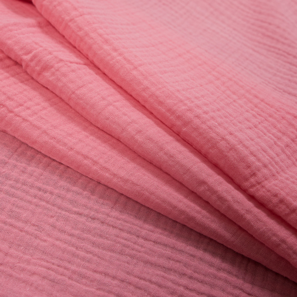 Double Cotton Gauze - Geranium Pink - Talamanca Collection Detail