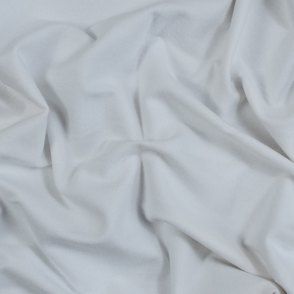 Fleece-Backed Stretch Cotton Knit - White - Cecil Collection