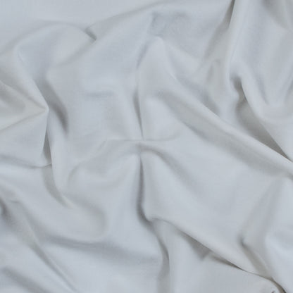 Fleece-Backed Stretch Cotton Knit - White - Cecil Collection