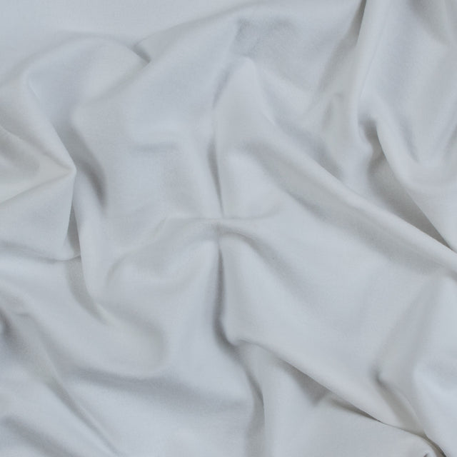 Fleece-Backed Stretch Cotton Knit - White - Cecil Collection