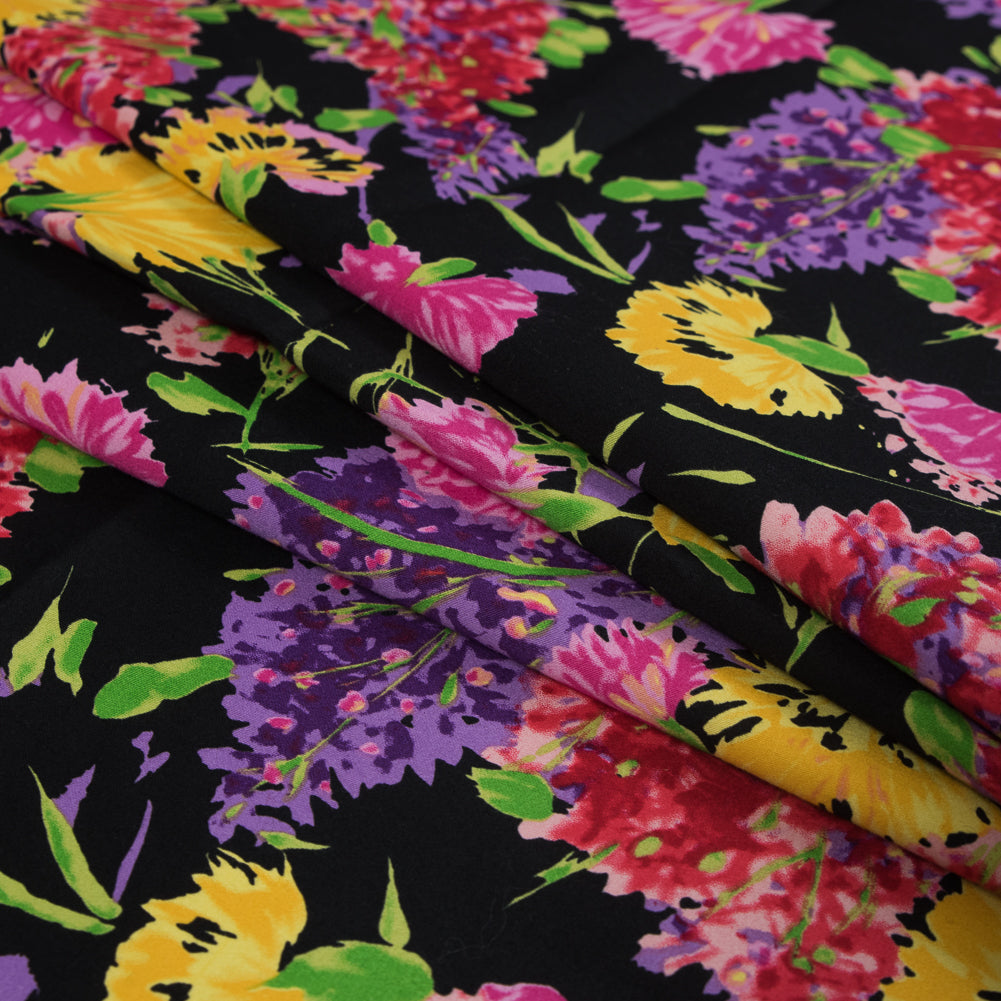 Vibrant Floral Stretch Cotton Sateen Folded