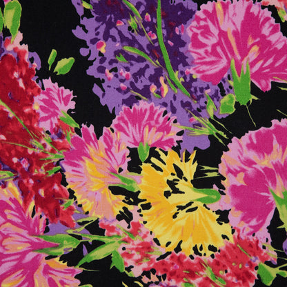 Vibrant Floral Stretch Cotton Sateen Detail