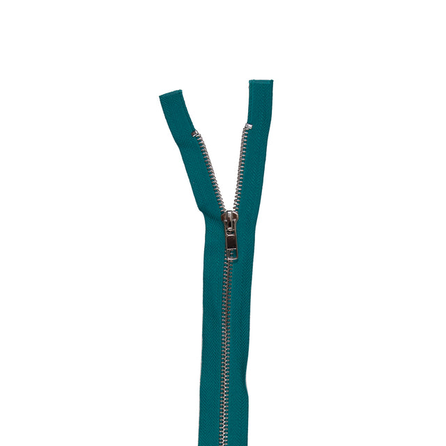 Jade and Silver Metal Two-Way Zipper - 36"