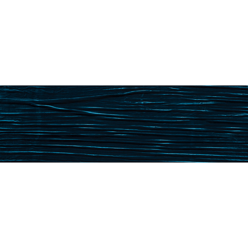 Pleated Velour - Pacific Blue - Tver Collection Folded