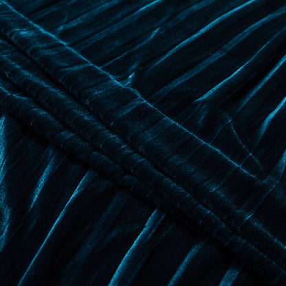 Pleated Velour - Pacific Blue - Tver Collection Detail