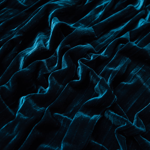 Pleated Velour - Pacific Blue - Tver Collection