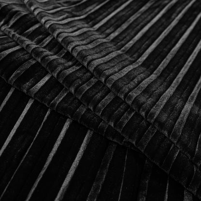 Pleated Velour - Black - Tver Collection Detail