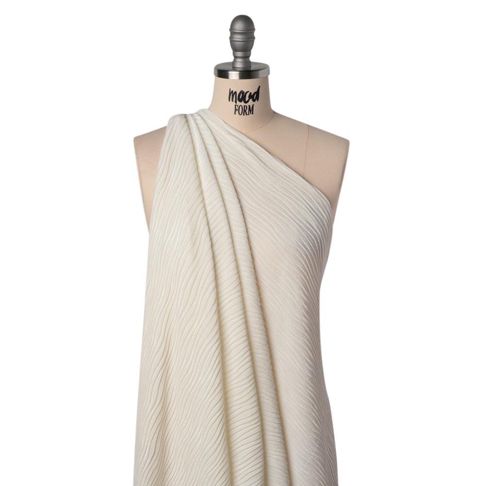 Wavy Crinkled Velour - Vanilla Ice - Yvonne Collection Drape