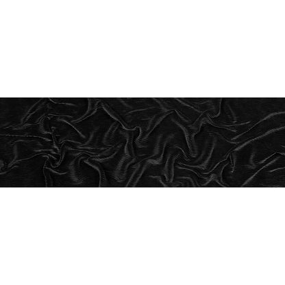 Wavy Crinkled Velour - Black - Yvonne Collection Folded