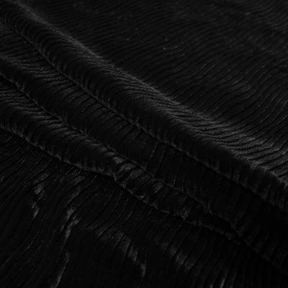 Wavy Crinkled Velour - Black - Yvonne Collection Detail