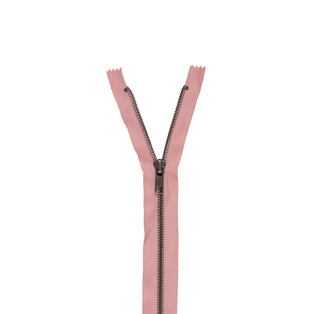 Peach Quartz and Matte Silver T5 Metal Closed Bottom Zipper - 36"