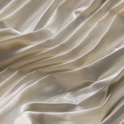 Pleated Stretch Satin - Cream - Andreas Collection Full