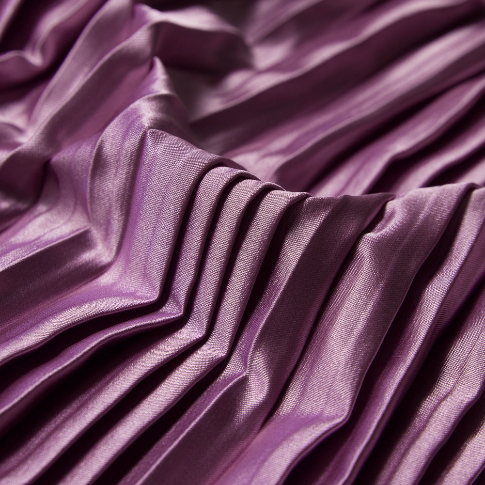 Pleated Stretch Satin - Radiant Orchid - Andreas Collection - Detail