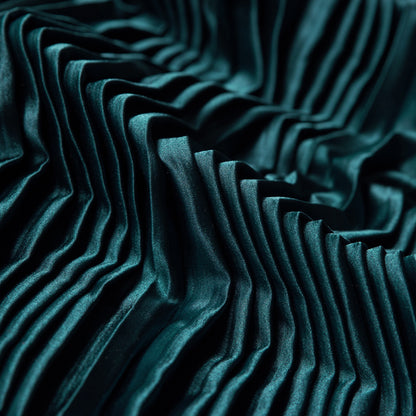Pleated Stretch Satin - Teal - Andreas Collection Full
